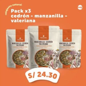Pack x 3 Manzanilla, cedrón y valeriana x 50 g - Naturandes
